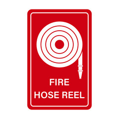 Fire Hose Reel Sign Symbol. Vector Illustration Isolated on White Background.