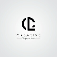 Modern Unique Artistic CL LC Letter Logo. Initial Based Letter Icon Logo.