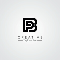 Modern Unique Artistic BP PB Letter Logo. Initial Based Letter Icon Logo.
