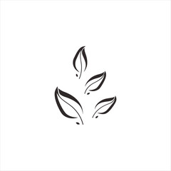 black and white flower leaf, nature, plant, vector, flower, icon, illustration, tree, eco, design, floral, symbol, green, logo, leaves, set, environment, spring, beauty, element, art, ecology, organic