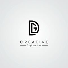 Modern Unique Artistic DG GD Letter Logo. Initial Based Letter Icon Logo.