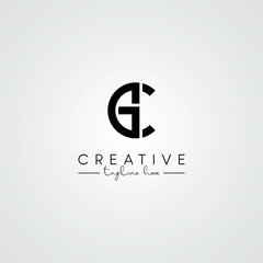 Modern Unique Artistic GC CG Letter Logo. Initial Based Letter Icon Logo.