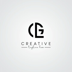 Modern Unique Artistic GL LG Letter Logo. Initial Based Letter Icon Logo.