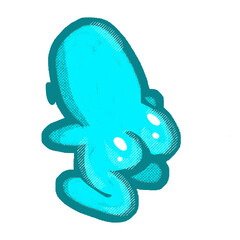 A Small Blue Guy Showing His Bum