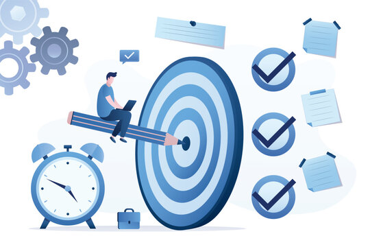 Daily tasks. daily and monthly targets. Objective or mission that must be carried out. Business objectives for businessman or freelancer. Time management,