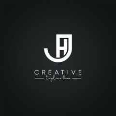 Modern Artistic JH HJ Letter Logo. Initial Based Letter Icon Logo.