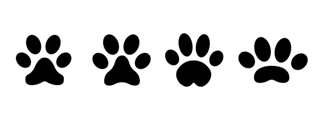 Fototapeta premium Paw icon vector illustration. paw print sign and symbol. dog or cat paw