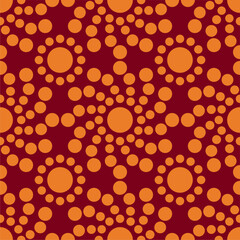 Seamless pattern with polka dot circles vector artistic print for textile paper decor wallpaper background endless creative art	
