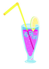 cocktail with ice and lime