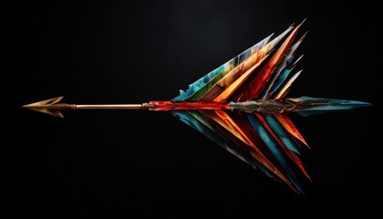 Colorful kite flying in dark sky