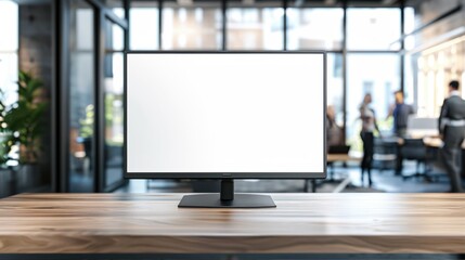 The blank monitor on desk