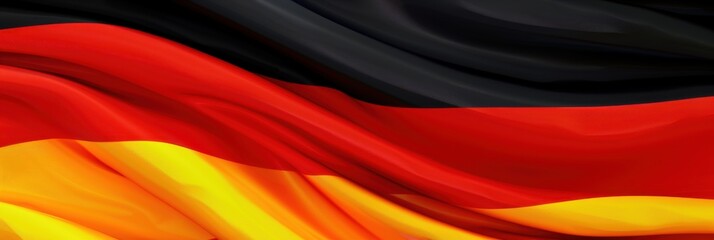 Happy German Unity Day. Abstract background in colors of flag of Germany. Horizontal banner, free space for text. For greeting card, poster