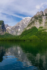 View of Lake Königssee in Bavaria, Germany.