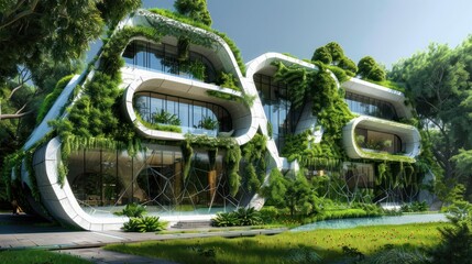 Innovative Architecture: Blending Sustainability and Business in Modern Society. Concept Architecture, Sustainability, Business, Modern Society, Innovation