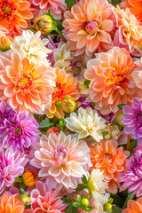 colorful flowers background seamless pattern 