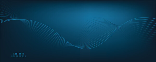 Blue gradient background with wavy lines pattern
