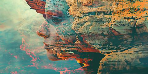 The Grand Canyon of Prosperity: A vast and awe-inspiring chasm, revealing layers of geological history, mirroring the depth and complexity of America's economic success story.