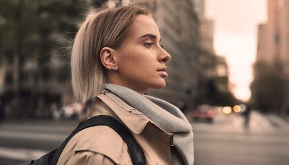 Fototapeta premium JOVEM MULHER MARCHANDO EM PROTESTO PELOS DIREITOS HUMANOS