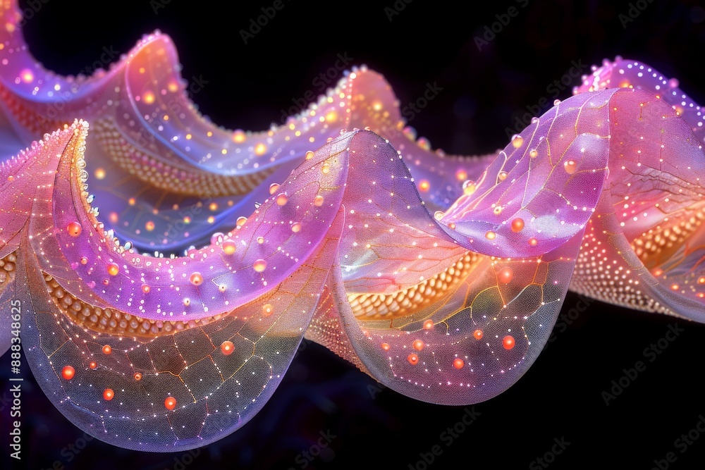 Aufkleber abstract closeup of iridescent multicolored fabric with intricate patterns and textures capturing th