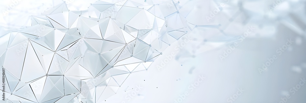 Poster abstract white polygonal background with lines and dots, technology or science concept banner. abstr