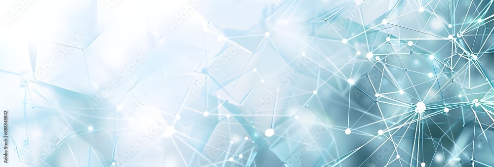 Poster abstract white polygonal background with lines and dots, vector illustration of technology network c