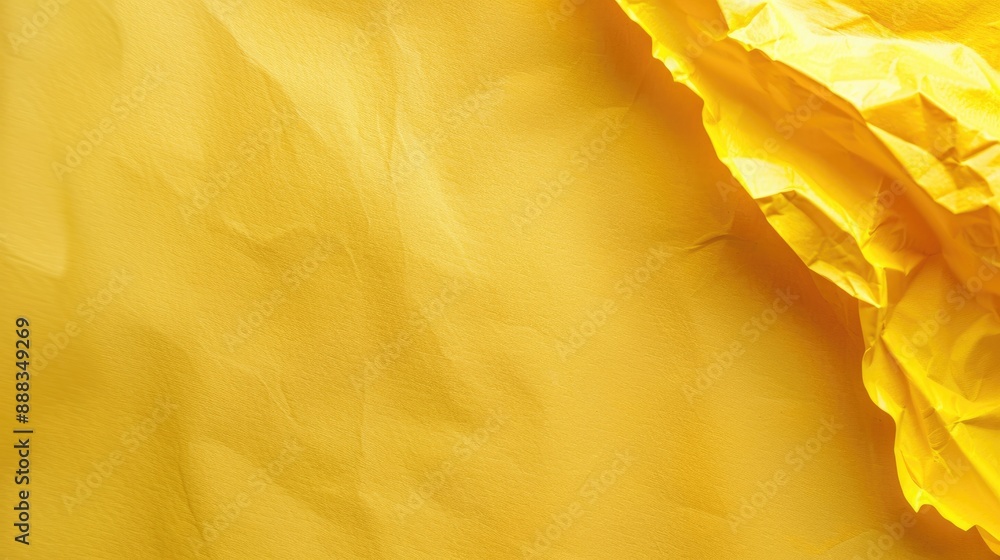 Poster top view of yellow paper with space for text