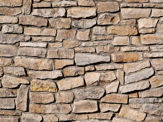 Natural stone wall for flood protection along the Elbe - Flood protection wall is made of concrete and was cast with matrices in a natural stone structure