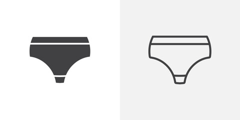 Panties black vector icon set