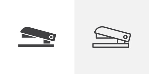 Stapler black vector icon set