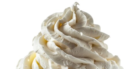 Whipped buttercream with icing  frosting or piping bag isolated on white background