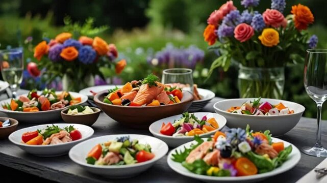 An exclusive HD viral viewAn enticing addition to the classic midsummer solstice spread is the Scandinavian salmon salad adorning the outdoor buffet table alongside 