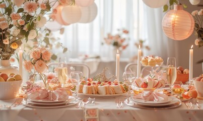 Bridal shower gathering with elegant decor and games for the bride-to-be