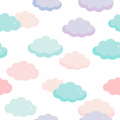 Colorful clouds on white, ideal for daytime product with nature design