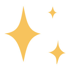 Yellow stars in simple vector style isolated on white background. Set of simple stars for print design and children's books