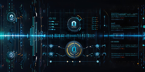 Obraz premium abstract cybersecurity network security background technology