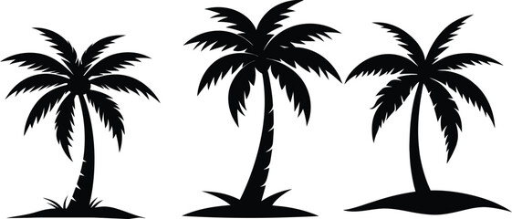 Fototapeta premium palm tree silhouette vector illustration