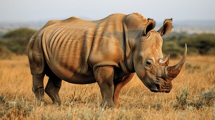 White Rhinoceros Ceratotherium simum mighty grazer of Africa Capture its appearance habitat and the fight against poaching