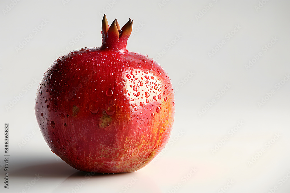 Wall mural whole pomegranate fruit on a white background