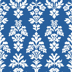 Fototapeta premium Seamless pattern, repeat blue and white stripes pattern, tileable stripe country nautical coastal style print for wallpaper, wrapping paper, fabric and product design idea