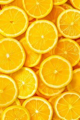 A close up of many slices of oranges.