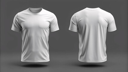 white t-shirt front back view 3d model render mockup isolated