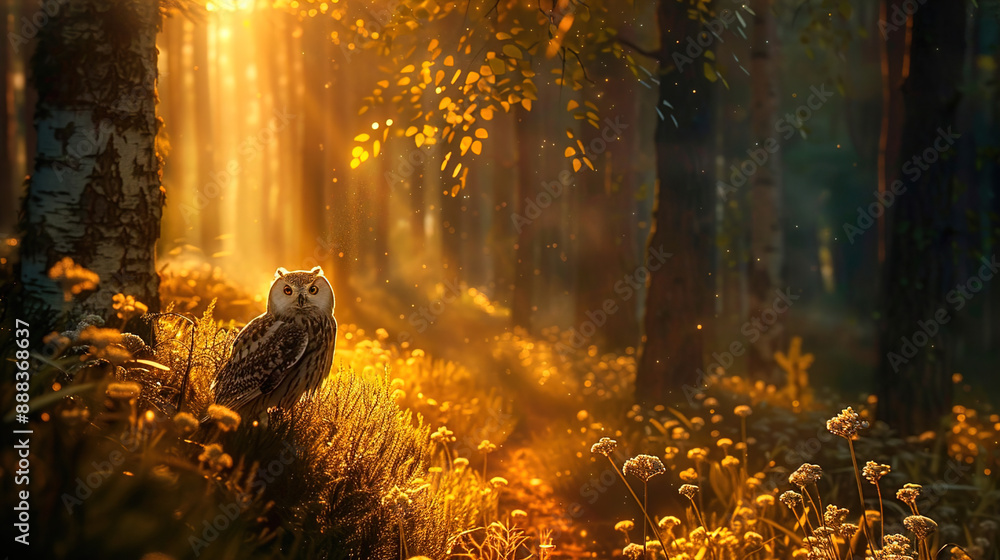 Poster owl in the forest