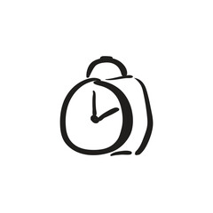 Hand drawn Clock icon. Time design element doodle sketch, scribble isolated watch symbol