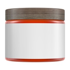 A jar with a wooden lid is empty