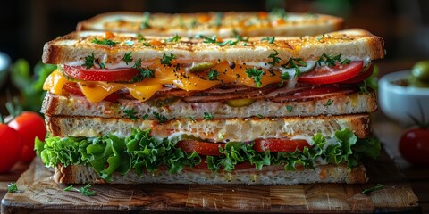 National Sandwich Day stacked sandwiches, September 21st