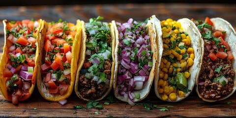 National Taco Day tacos with various fillings, October 4th