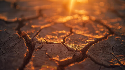Simple image of a cracked earth texture on a plain background, illustrating drought and land degradation