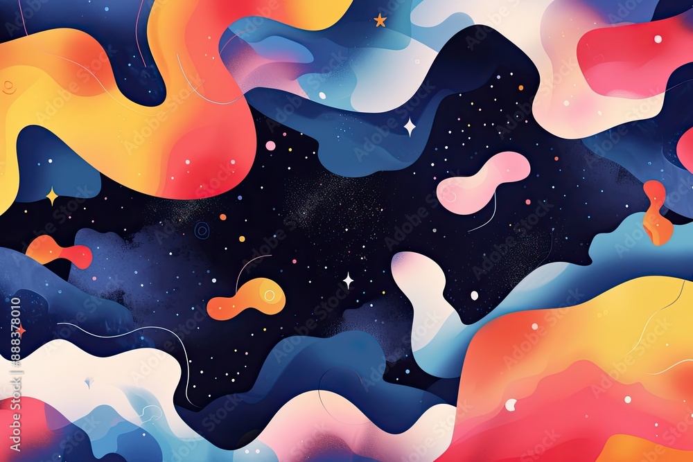 Leinwandbilder a colorful abstract background with a lot of shapes, whimsical abstract background with playful shap