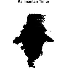 Kalimantan Timur outline map