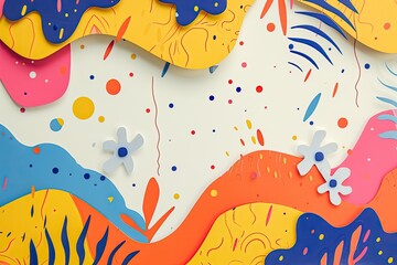 a colorful abstract background with a lot of shapes, whimsical abstract background with playful shapes